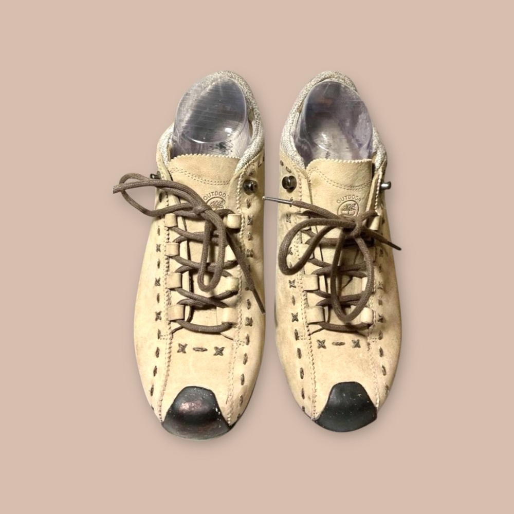 Timberland Smartwool Tan Leather Sneakers Lace-up Hiking Shoes Vibram Sole 8M